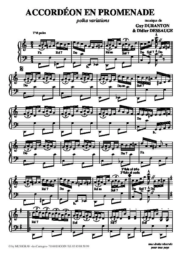 télécharger la partition d'accordéon Accordéon en promenade (Polka Variations) au format PDF