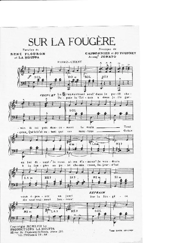 télécharger la partition d'accordéon Sur la fougère (Valse) au format PDF