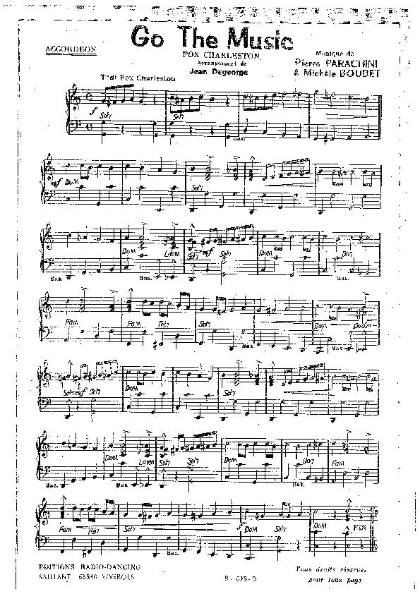 télécharger la partition d'accordéon Go the music (Fox Charleston) au format PDF