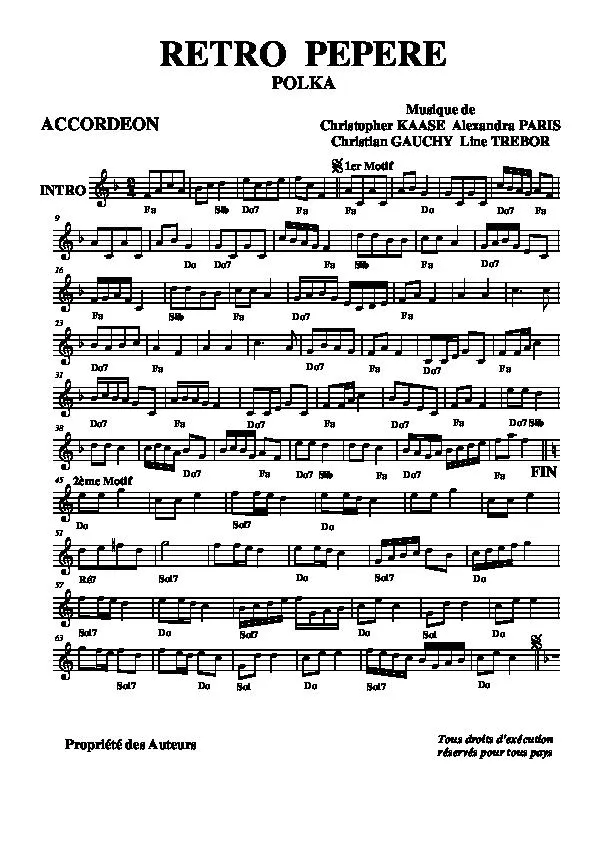 télécharger la partition d'accordéon Rétro Pépère (Polka) au format PDF