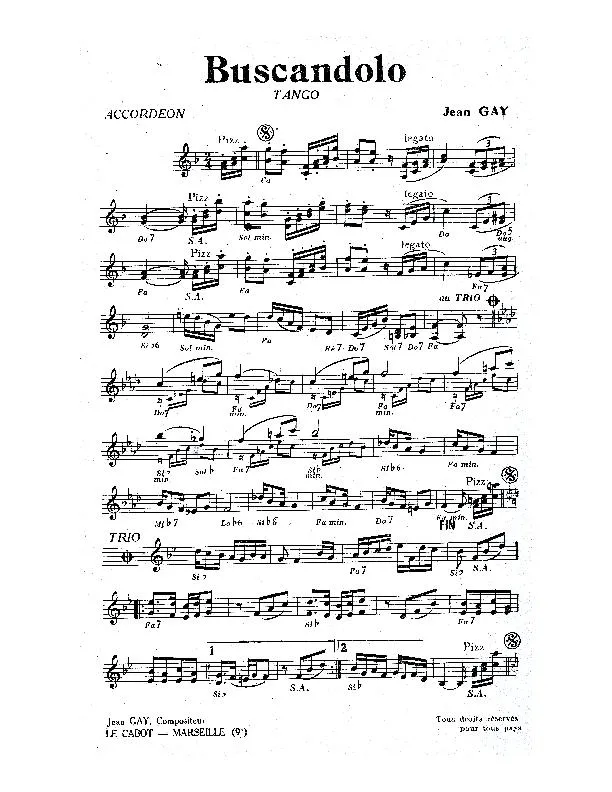 télécharger la partition d'accordéon Buscandolo (Tango) au format PDF
