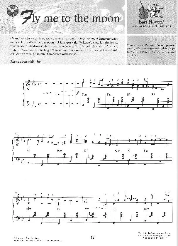 télécharger la partition d'accordéon Fly me to the moon au format PDF