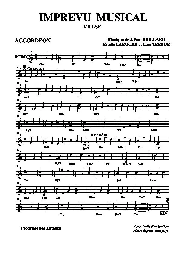 télécharger la partition d'accordéon Imprévu musical (Valse) au format PDF