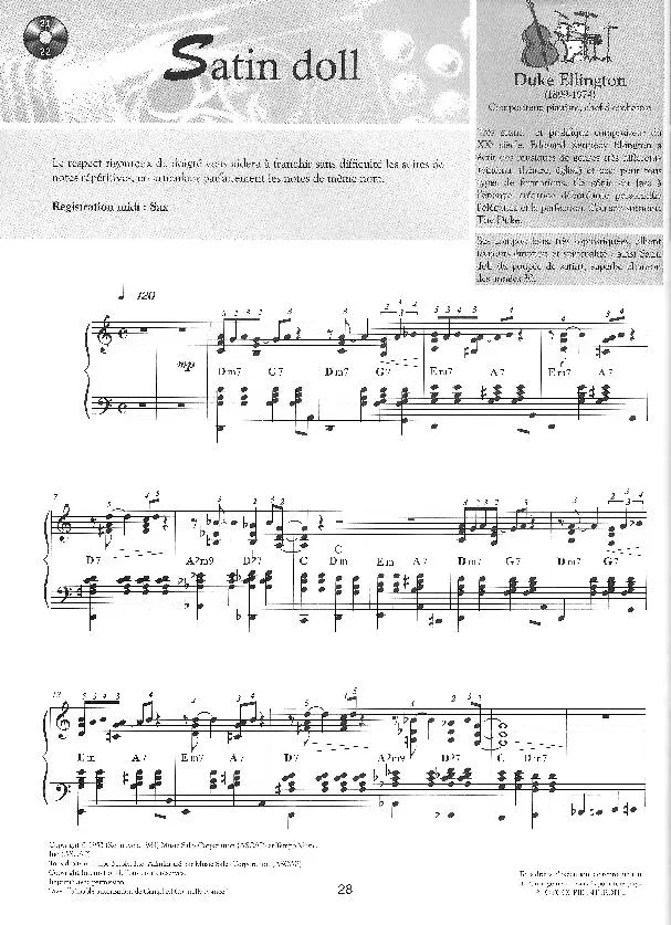 télécharger la partition d'accordéon Satin Doll au format PDF
