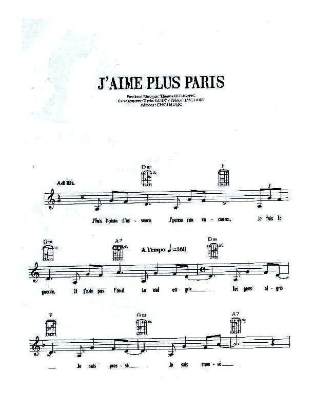 télécharger la partition d'accordéon J'aime plus Paris au format PDF