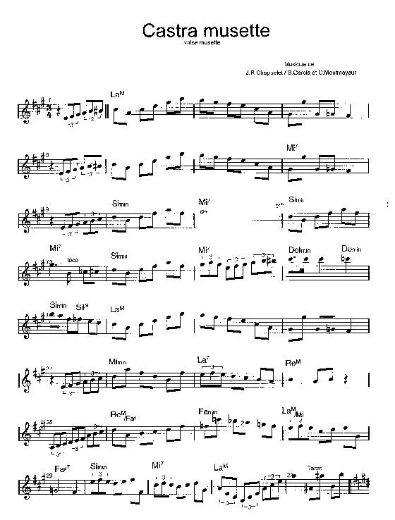 télécharger la partition d'accordéon Castra musette (Valse) au format PDF