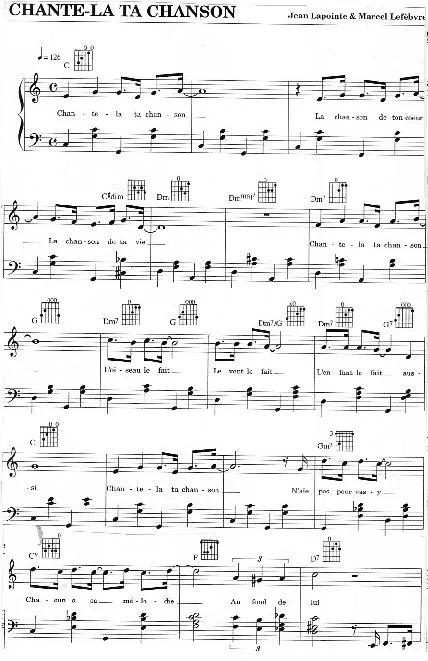 télécharger la partition d'accordéon Chante-la ta chanson au format PDF