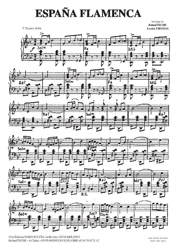 télécharger la partition d'accordéon España Flamenca (Paso Doble) au format PDF