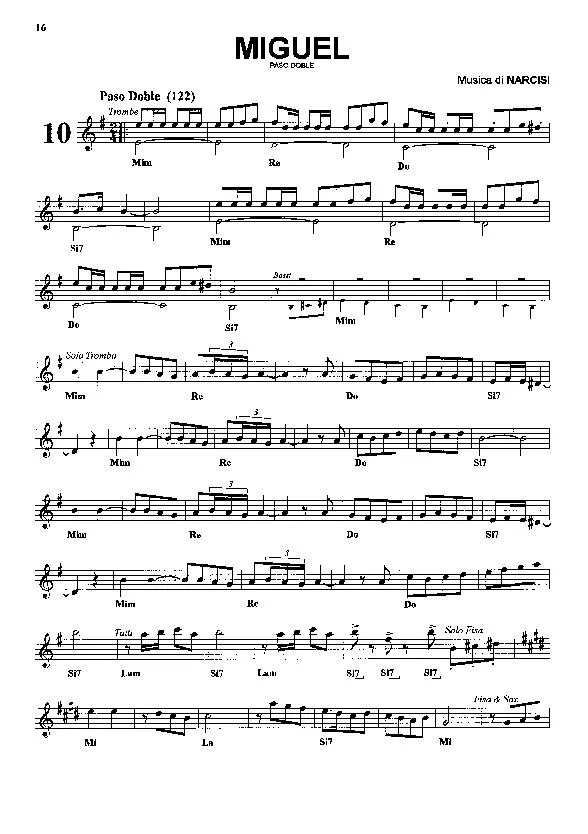 télécharger la partition d'accordéon Miguel (Paso Doble) au format PDF