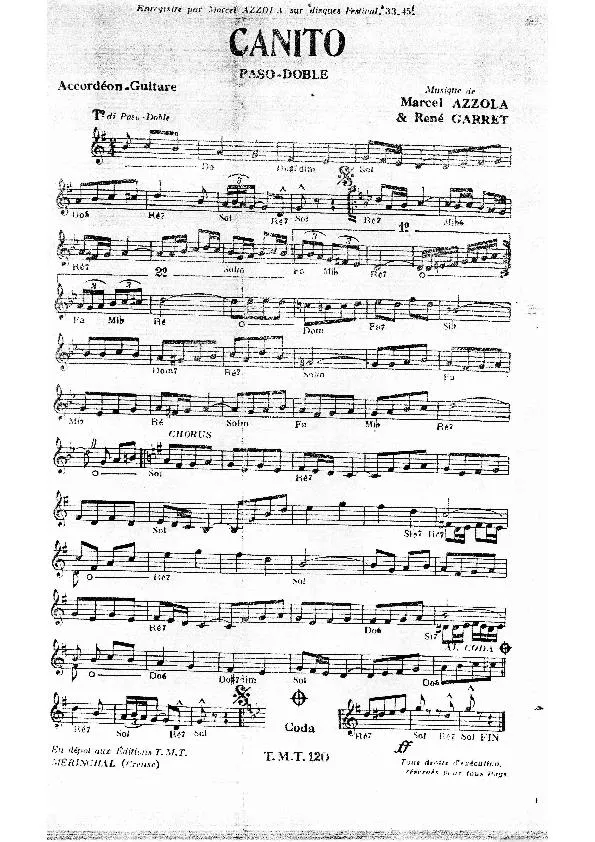 télécharger la partition d'accordéon Canito (Paso Doble) au format PDF