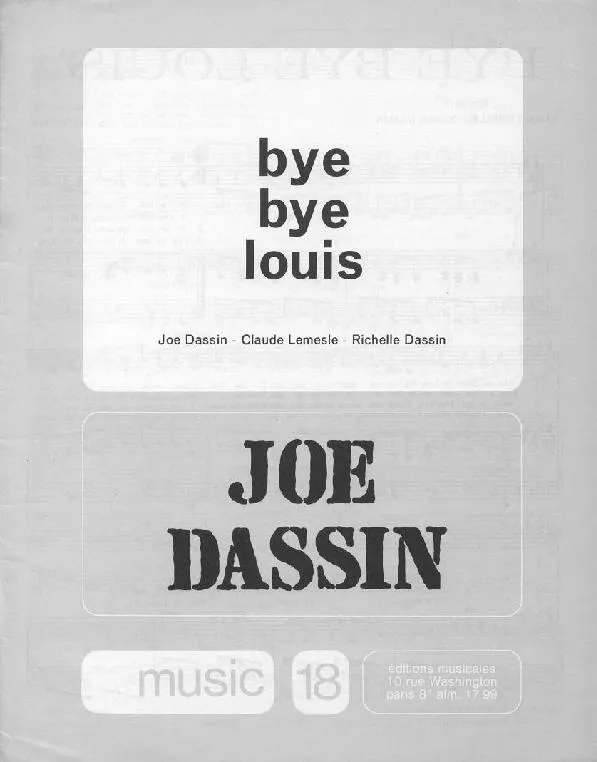 télécharger la partition d'accordéon Bye bye Louis au format PDF