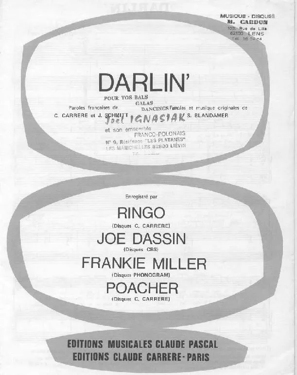 télécharger la partition d'accordéon Darlin' au format PDF