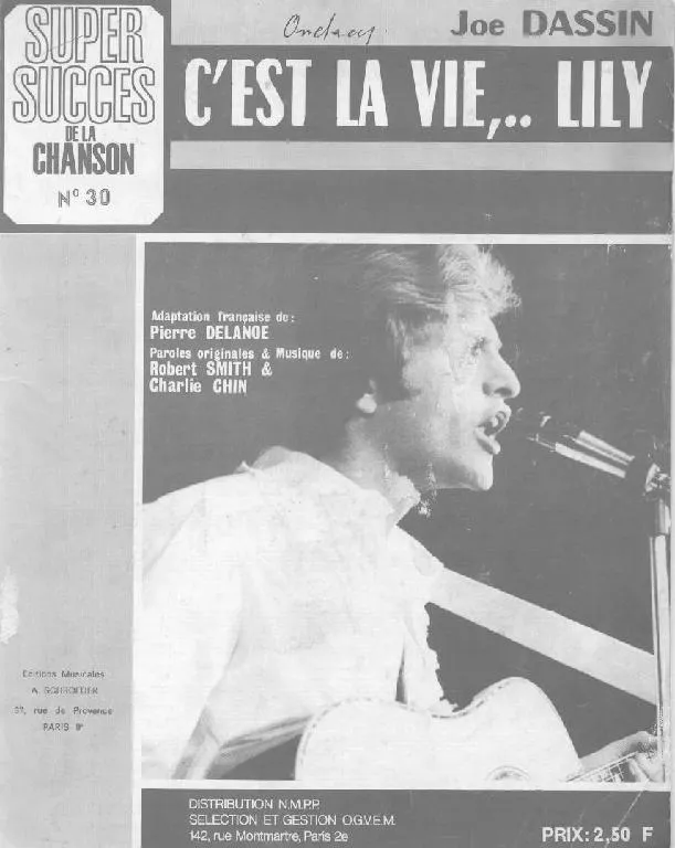 télécharger la partition d'accordéon C'est la vie Lily (Chant : Joe Dassin) au format PDF