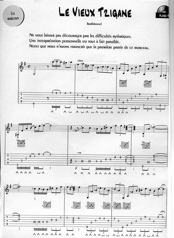 télécharger la partition d'accordéon Le Vieux Tzigane au format PDF