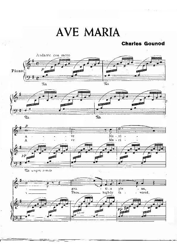 télécharger la partition d'accordéon Ave Maria (Piano) au format PDF