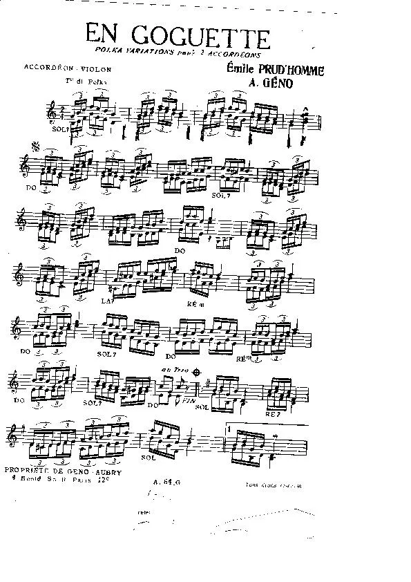 télécharger la partition d'accordéon En goguette (Polka) au format PDF