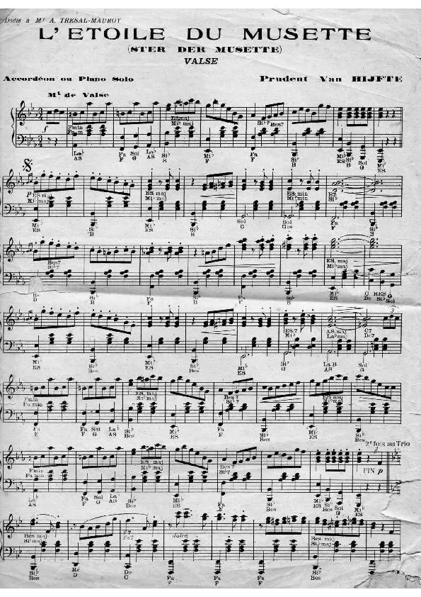 télécharger la partition d'accordéon L'étoile du musette (Ster der Musette) (Valse) au format PDF