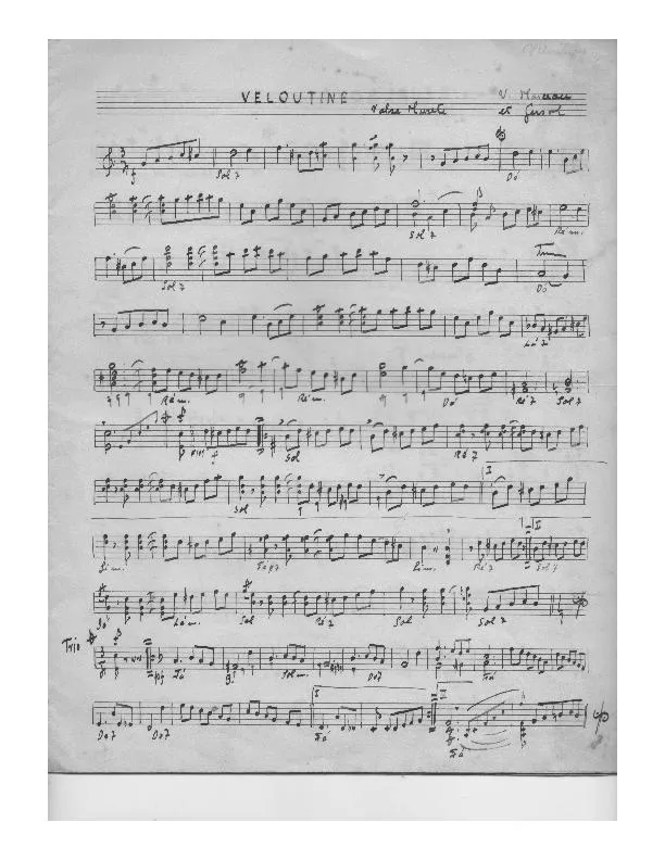 télécharger la partition d'accordéon Veloutine (Valse Musette) (Manuscrite) au format PDF