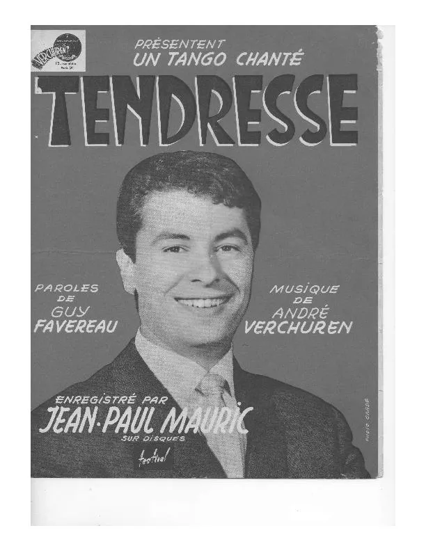 télécharger la partition d'accordéon Tendresse (Tango) au format PDF