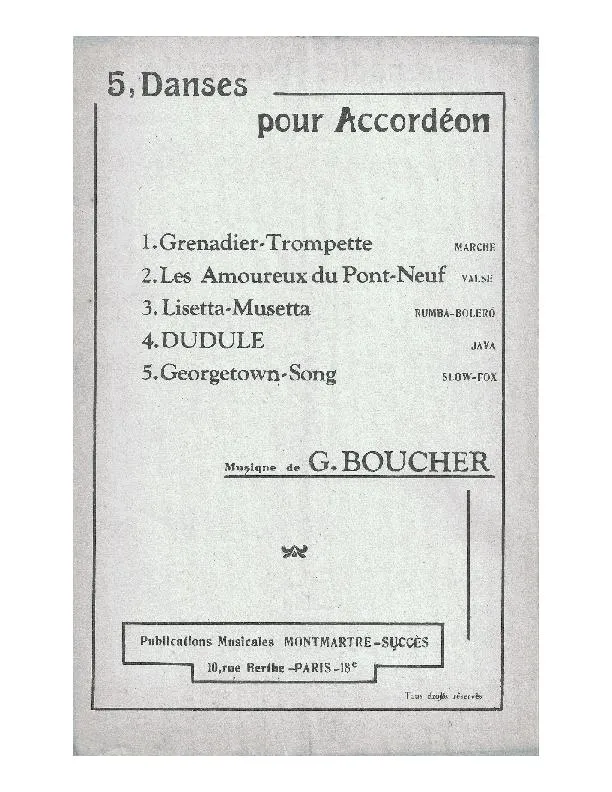 télécharger la partition d'accordéon Recueil 5 Danses pour Accordéon au format PDF