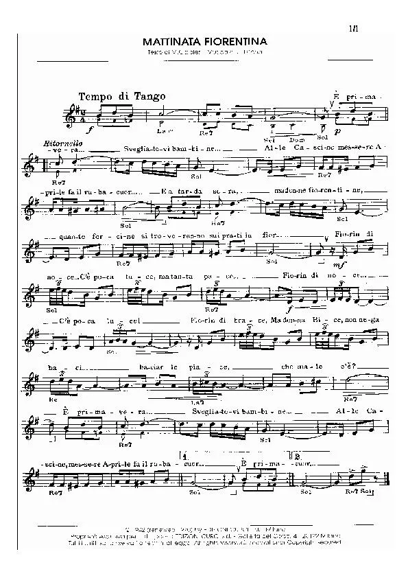 télécharger la partition d'accordéon Mattinata Fiorentina (Tango) au format PDF