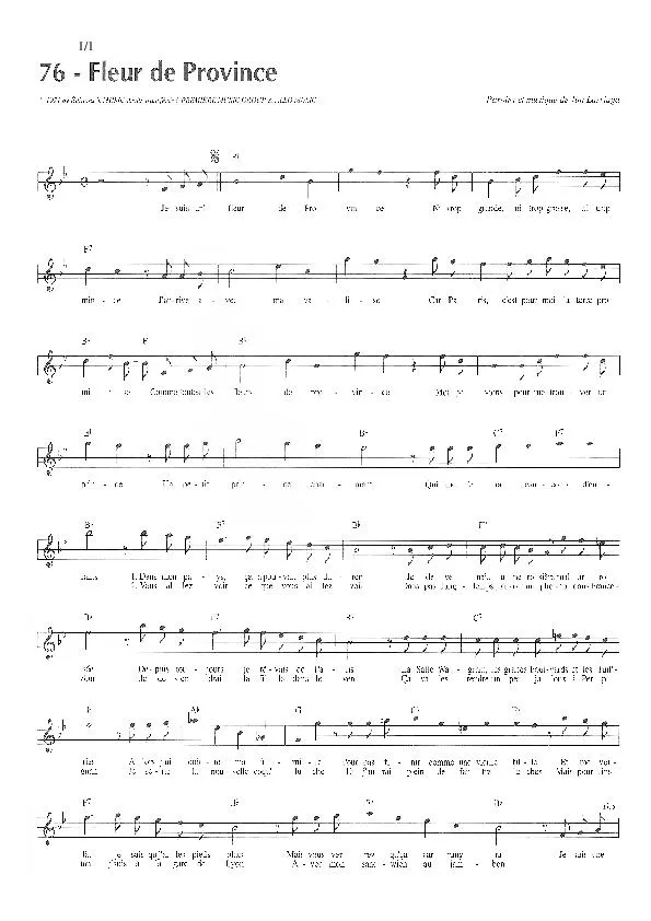 télécharger la partition d'accordéon Fleur de province (Chant : Charlotte Julian) au format PDF