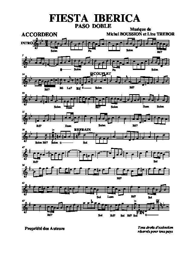 télécharger la partition d'accordéon Fiesta Ibérica  (Paso Doble) au format PDF