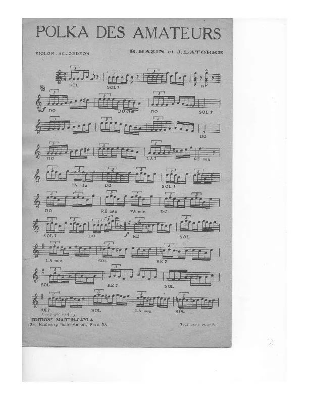 télécharger la partition d'accordéon Polka des amateurs au format PDF