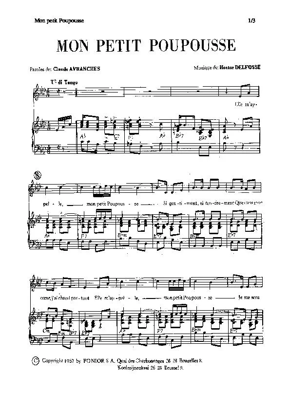 télécharger la partition d'accordéon Mon petit poupousse (Tango Chanté) au format PDF
