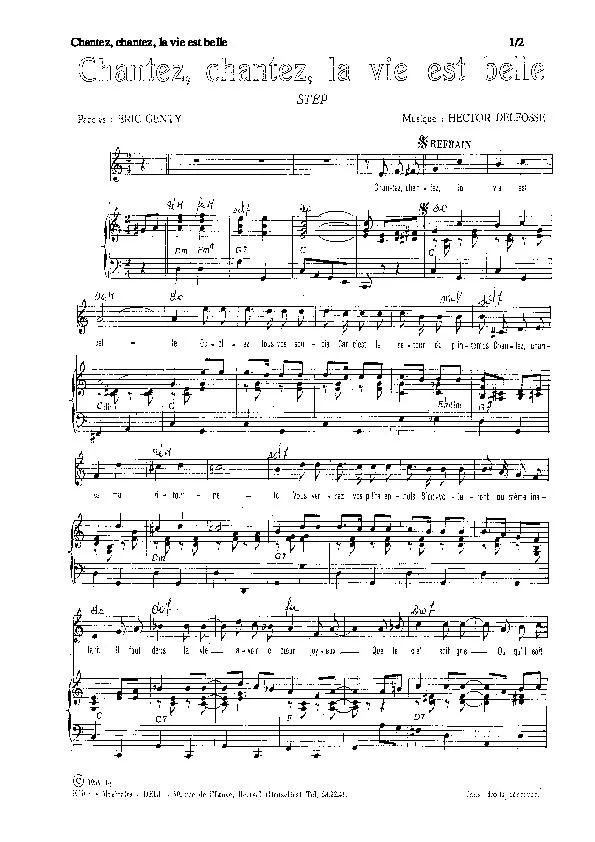 télécharger la partition d'accordéon Chantez chantez la vie est belle (Step) au format PDF
