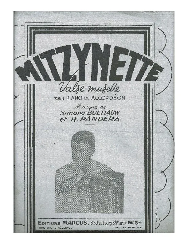télécharger la partition d'accordéon Mitzynette (Valse Musette) au format PDF