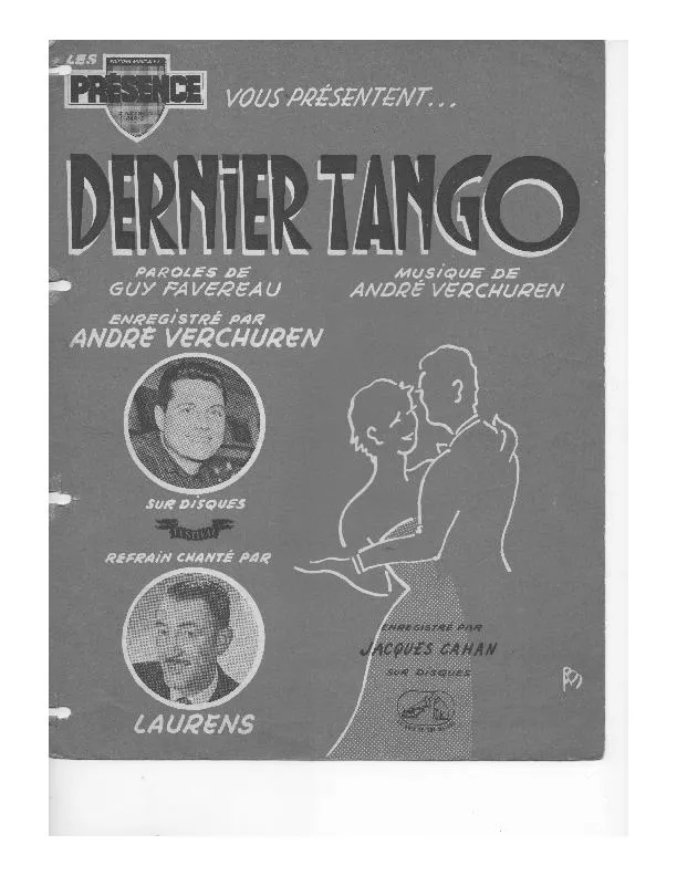 télécharger la partition d'accordéon Dernier tango au format PDF