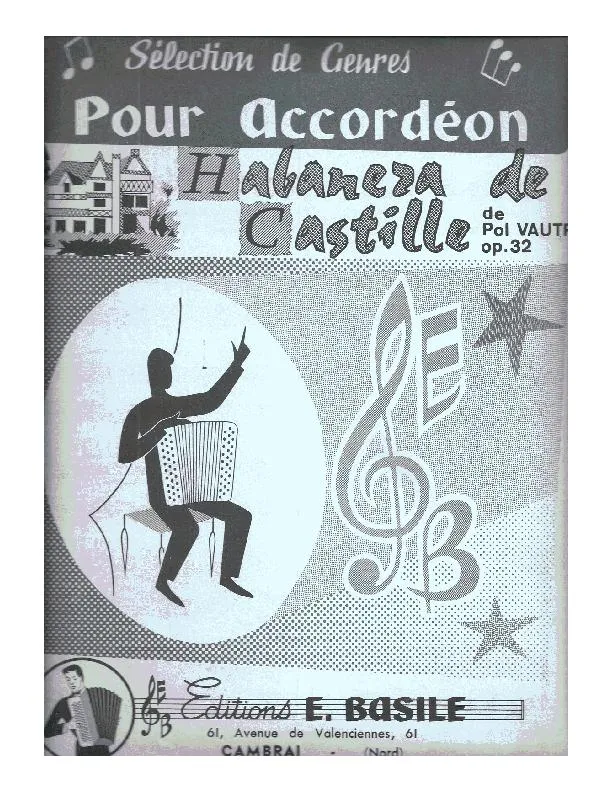 télécharger la partition d'accordéon Habanera de Castille au format PDF