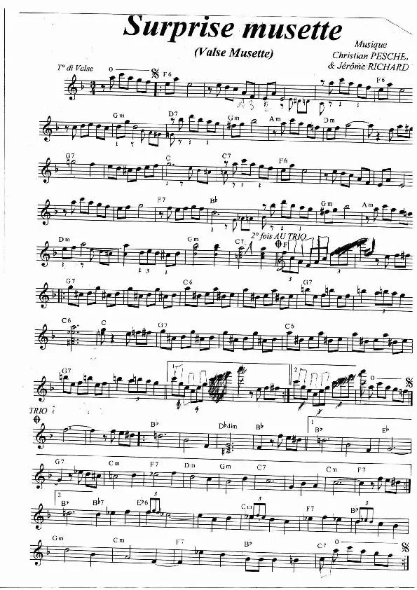 télécharger la partition d'accordéon Surprise musette (Valse Musette) au format PDF