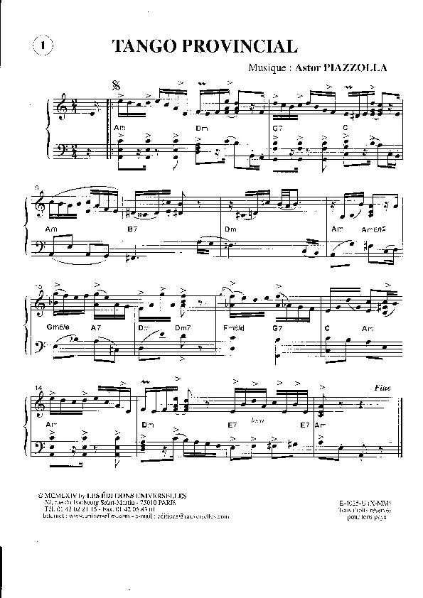 télécharger la partition d'accordéon Astor Piazzolla (12 Tangos) (Album n°4) au format PDF