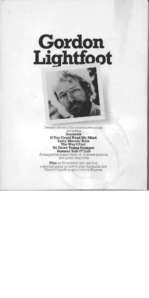 télécharger la partition d'accordéon Songbook : Gordon Lightfoot Twenty seven of his best known songs (Songbook) au format PDF