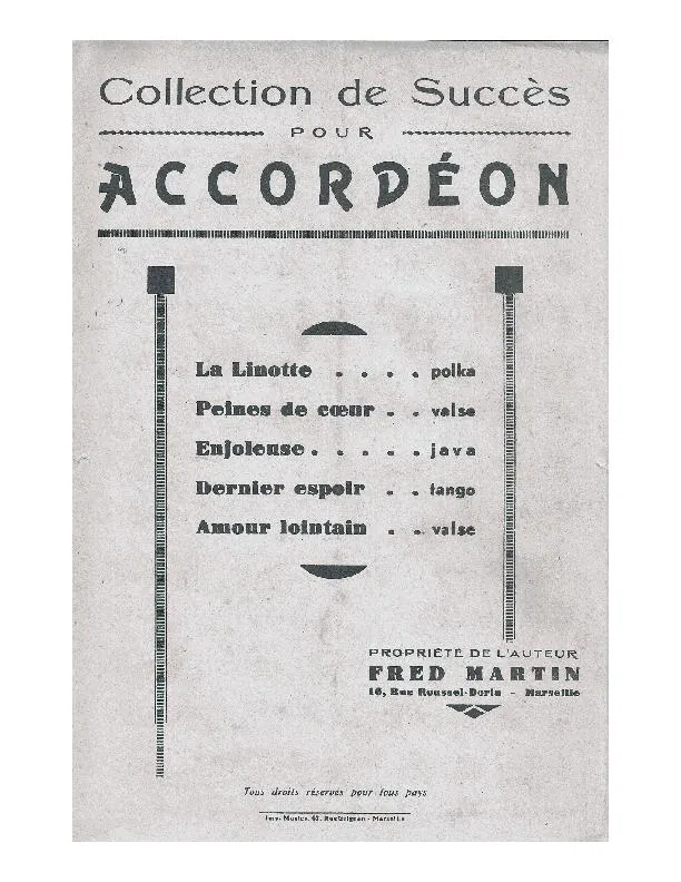 télécharger la partition d'accordéon Recueil : Collection de Succès pour Accordéon (5 Titres) au format PDF