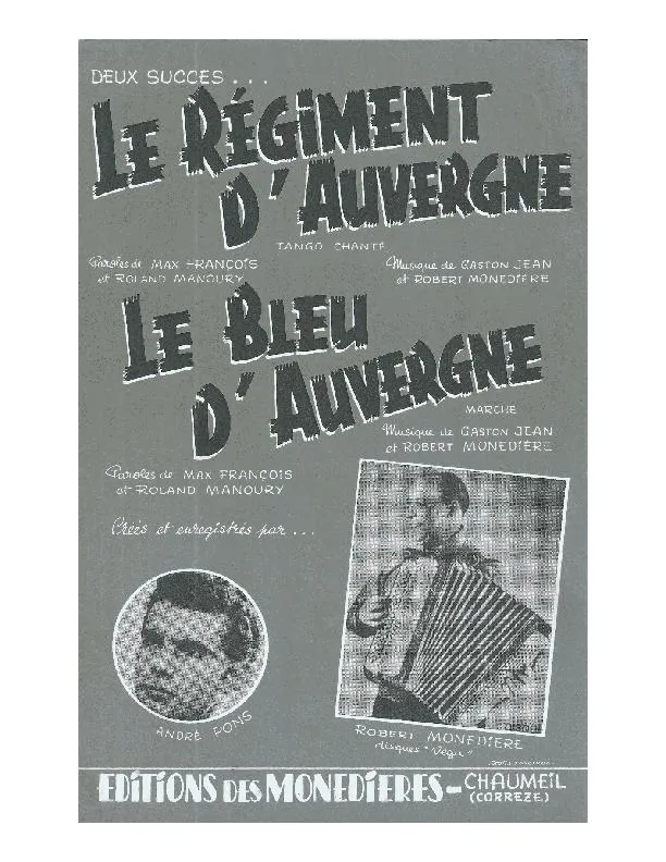 télécharger la partition d'accordéon Le bleu d'Auvergne (Marche) au format PDF