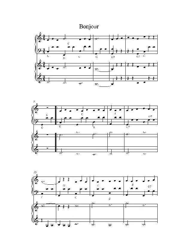 télécharger la partition d'accordéon Bonjour (Trio Accordéons) au format PDF