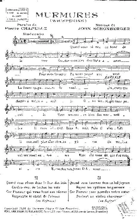 télécharger la partition d'accordéon Murmures (Whispering) au format PDF