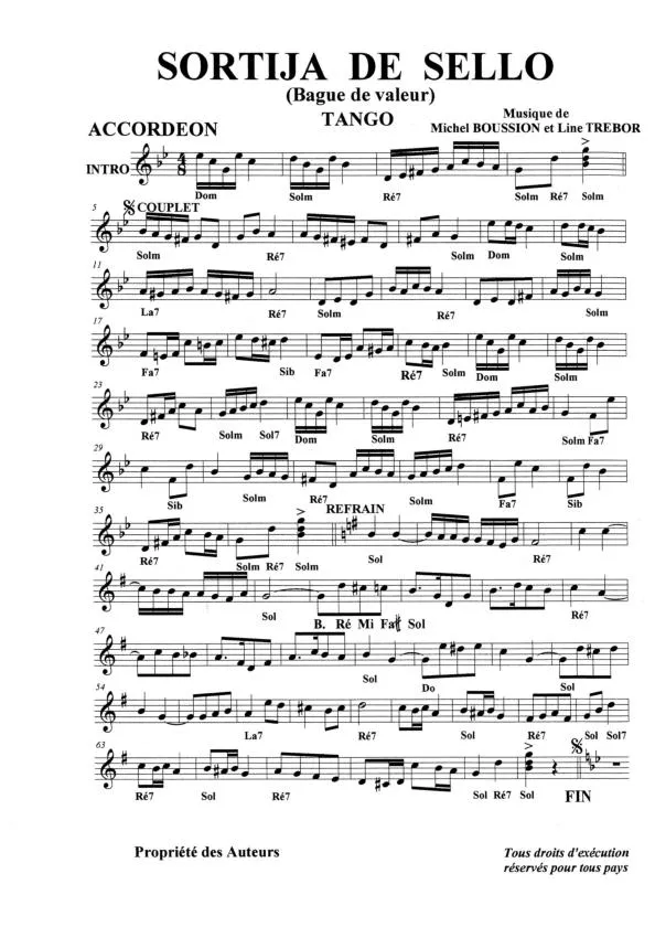 télécharger la partition d'accordéon Sortija de Sellos (Bague de valeur) (Tango) au format PDF