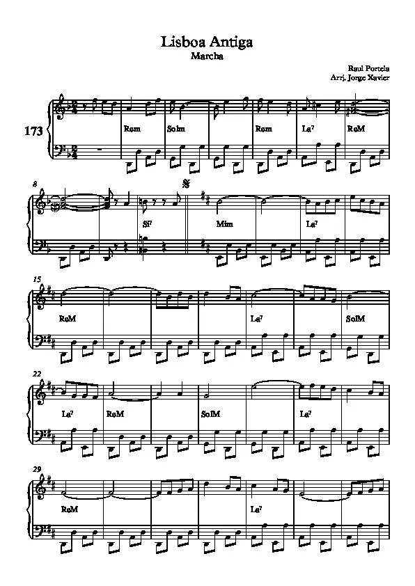 télécharger la partition d'accordéon Lisboa Antiga (Arrangement : Jorge Xavier) (Marche) au format PDF