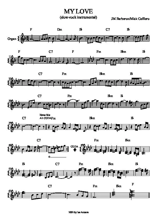 télécharger la partition d'accordéon My love (Slow Rock) au format PDF
