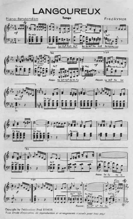 télécharger la partition d'accordéon Langoureux (Tango) au format PDF