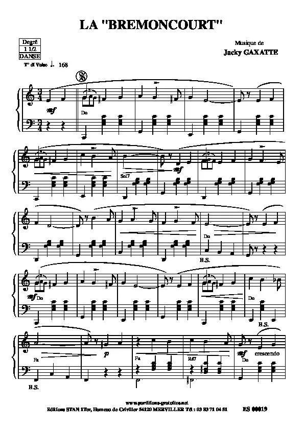 télécharger la partition d'accordéon La Brémoncourt (Valse) au format PDF