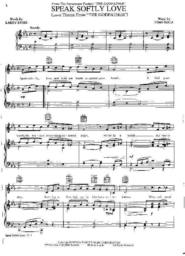 télécharger la partition d'accordéon Le parrain - The godfather songbook au format PDF