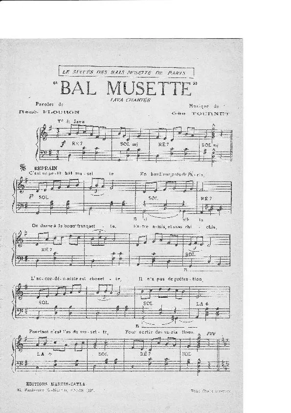télécharger la partition d'accordéon Bal Musette (Java Chantée) au format PDF