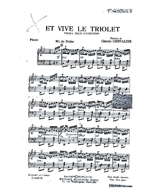 télécharger la partition d'accordéon Et vive le triolet (Polka) au format PDF