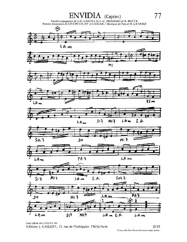 télécharger la partition d'accordéon Envidia (Caprice) (Tango) au format PDF