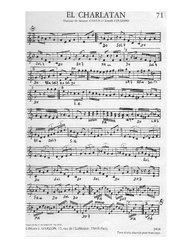 télécharger la partition d'accordéon El Charlatan (Tango) au format PDF